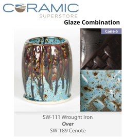 Wrought Iron SW-111 over Cenote SW-189 Stoneware Combination Wrought Iron SW-111 over Cenote SW-189 Stoneware Combination